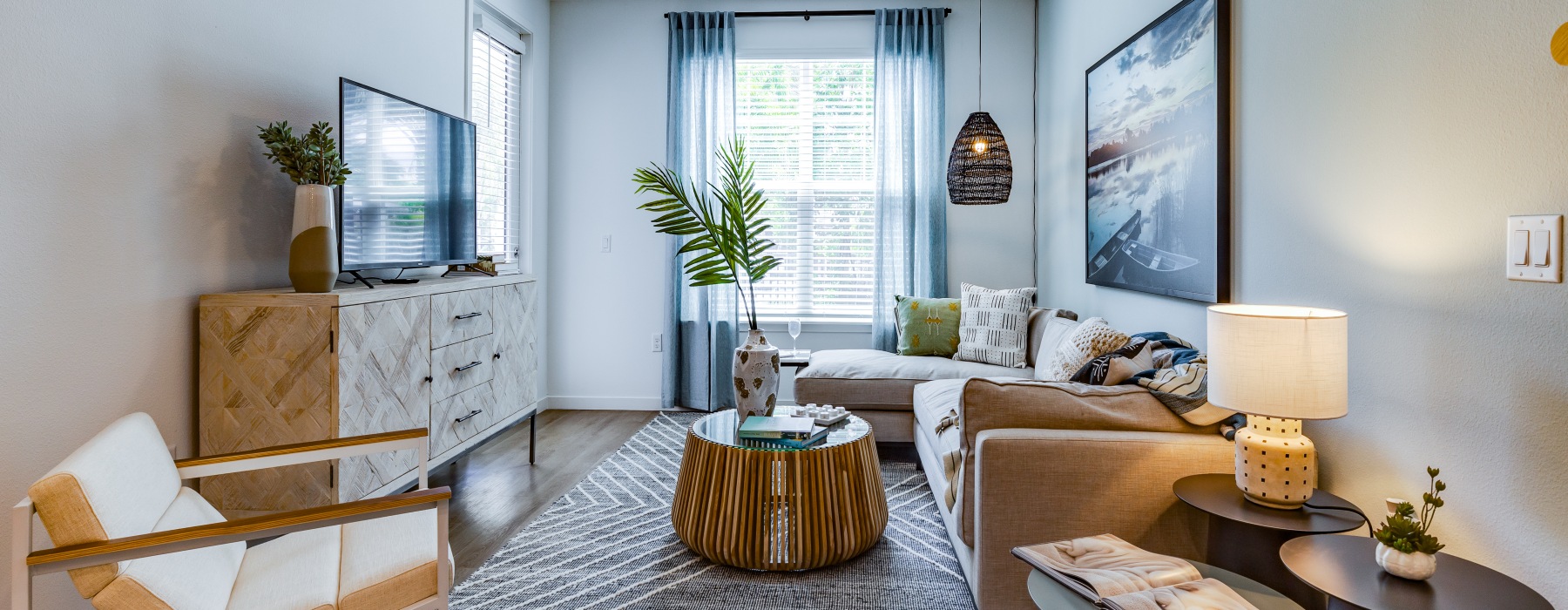 living room with couch and coffee table